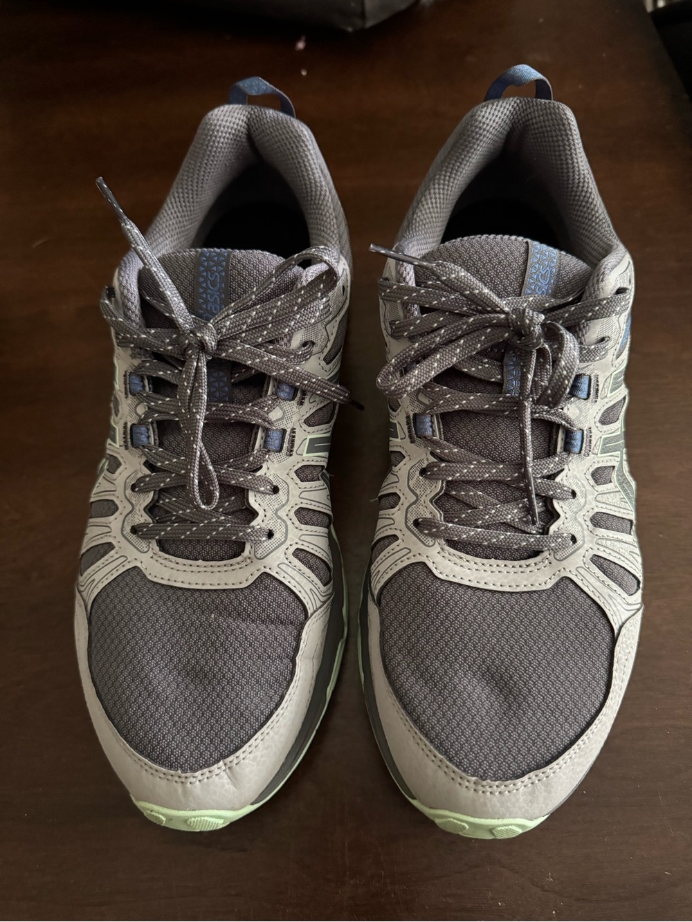 Asics Gray Running Sneakers with Mint Highlights